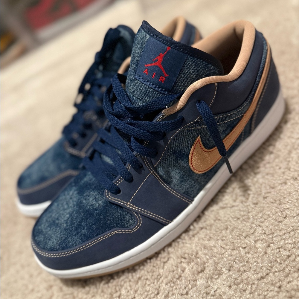Nike Air Denim Blue and Brown Sneakers